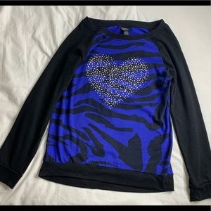 Blue and Black Long sleeve Sweatshirt!
